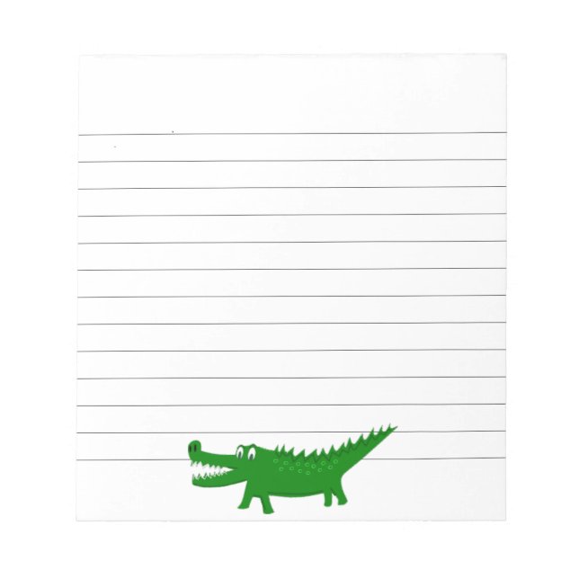 Sött Alligator Ritning Anpassad Linjerad Anteckningsblock (Framsida)