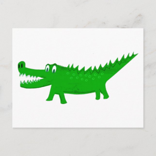 Sött Alligator Ritning Vykort (Framsida)