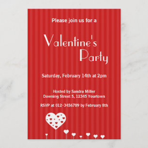 Sött älskvärt romantiskt hjärtavalentin party för inbjudningar