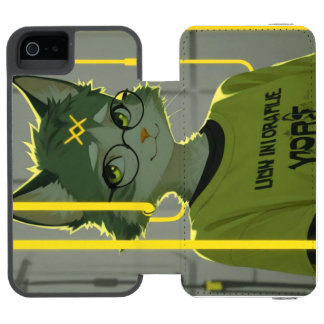 Sött Anime-Katt med Glasögon Limegrön Grafik
