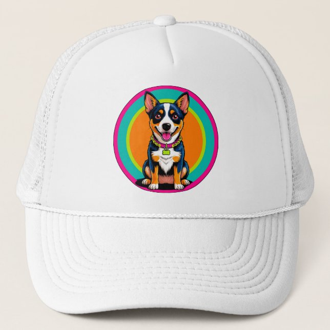 Sött animerat hund med halsband keps (Framsida)