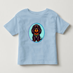 Sött animerat hund med halsband t shirt