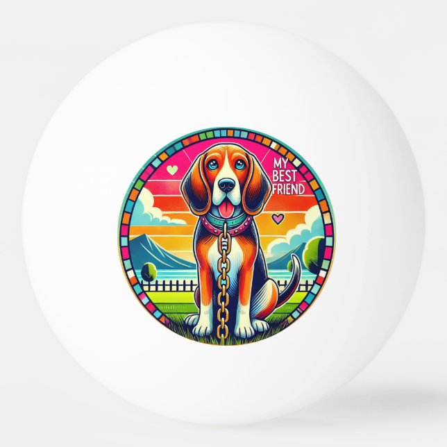 Sött Animerat Hund Pingisboll (Framsidan)