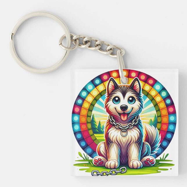 Sött animerat valp med halsband (Framsidan)