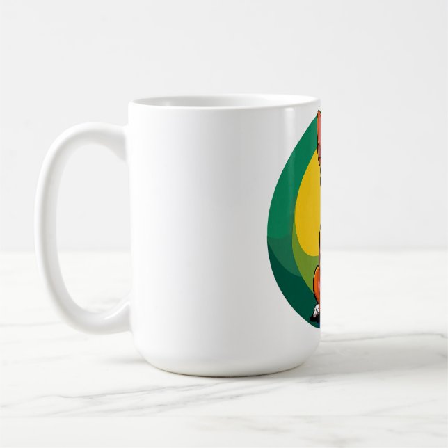 Sött animerat valp med halsband kaffemugg (Vänster)