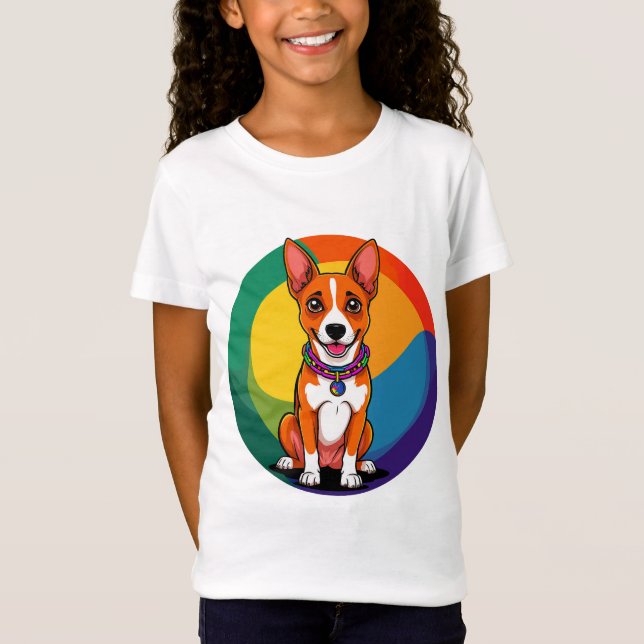 Sött animerat valp med halsband t shirt (Framsida)