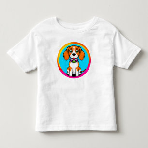 Sött animerat valp med halsband t shirt