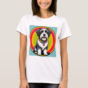 Sött animerat valp med halsband t shirt
