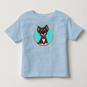 Sött Animerat Valp med Halsband T Shirt
