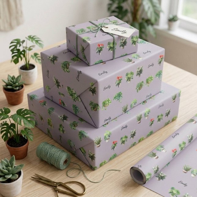 Sött Anpassat Namn Växtälskare Presentpapper (Skapare uppladdad)