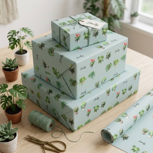 Sött Anpassat Namn Växtälskare Presentpapper (Skapare uppladdad)