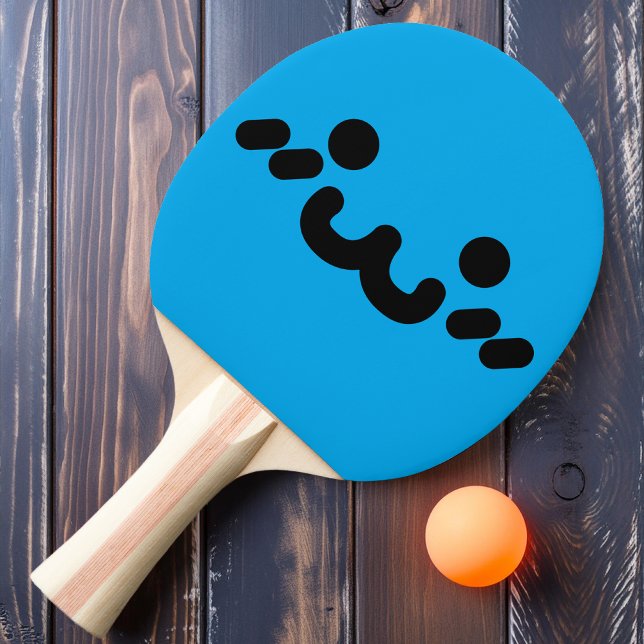 Sött Ansikte Blå Ping Pong Paddle Pingisracket (Skapare uppladdad)