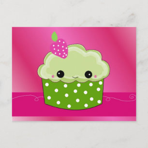 Sött Ansikte Cupcake Vykort