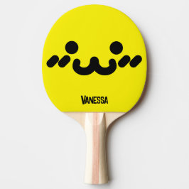 Sött Ansikte Gult med Namn Pingisracket