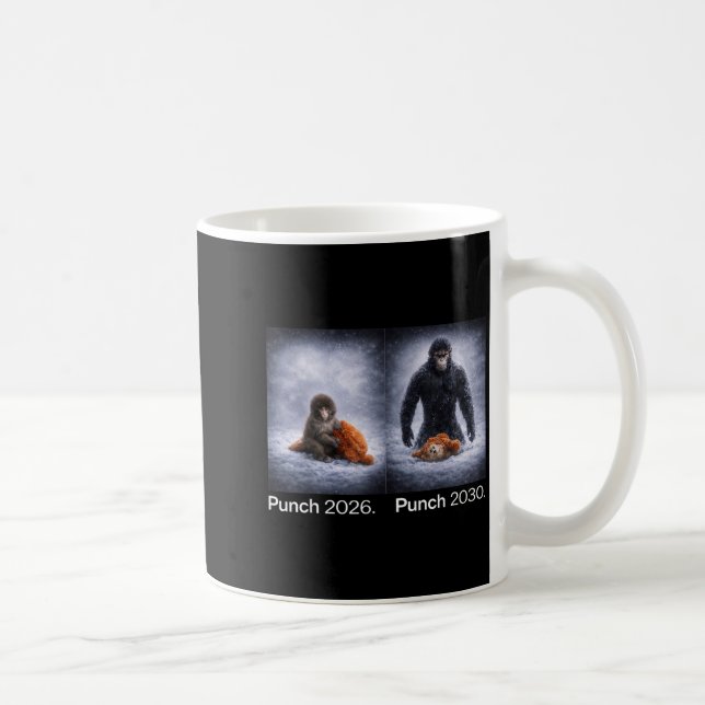 Sött apa slag meme rolig djurdesign  kaffemugg (Höger)