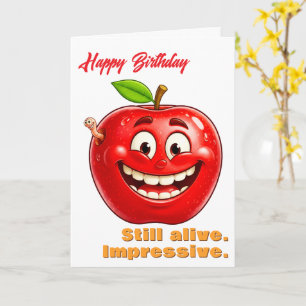 Sött Apple Humor Roligt Grattis på Födelsedagen Kort