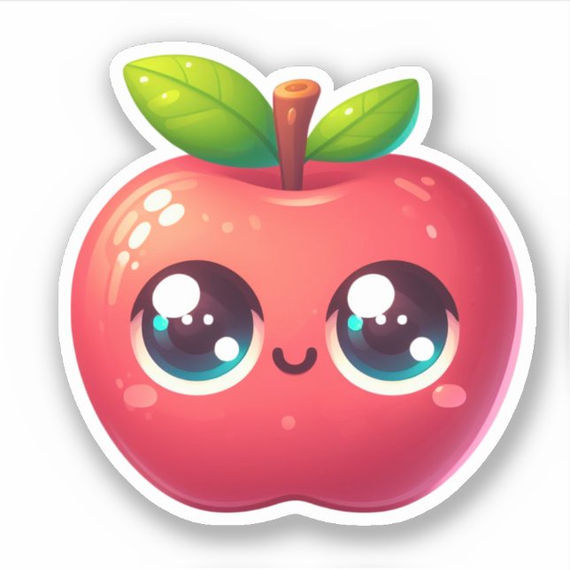 sött äpple klistermärken (Framsida)