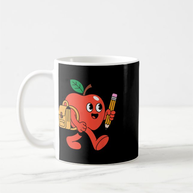 Sött äpple som går tillbaka till skolan  kaffemugg (Vänster)
