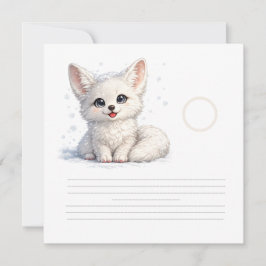 Sött Arktiskt Räv Mysigt Positivt Vibes Design Inbjudningar