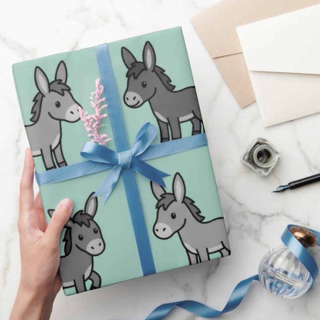 Sött åsnekortsmönster presentpapper (Gifting)