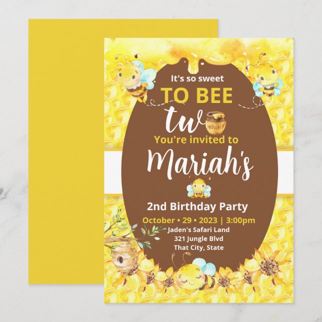 Sött att bli två inbjudan (Fram/baksida)