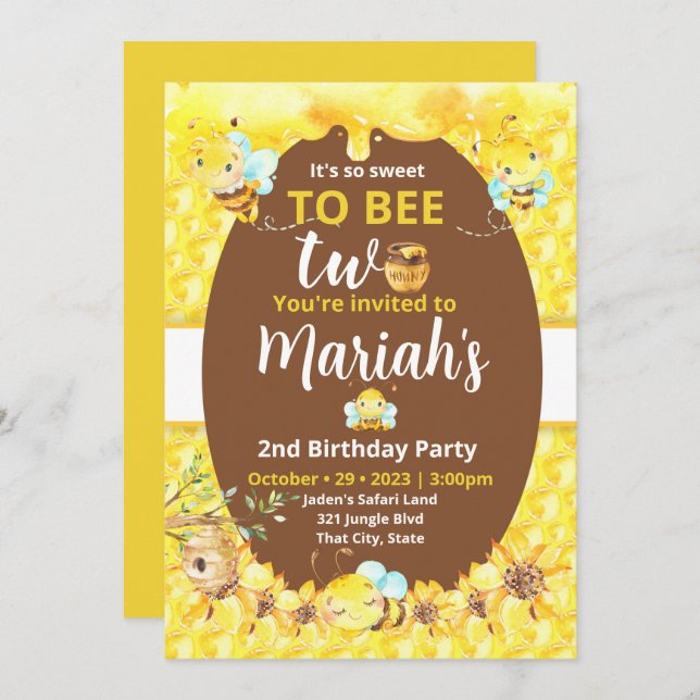 Sött att vara två inbjudan (Fram/baksida)