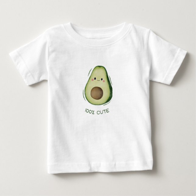 Sött Avokado-Barn 100 Procent Söt Typografi T Shirt (Framsida)