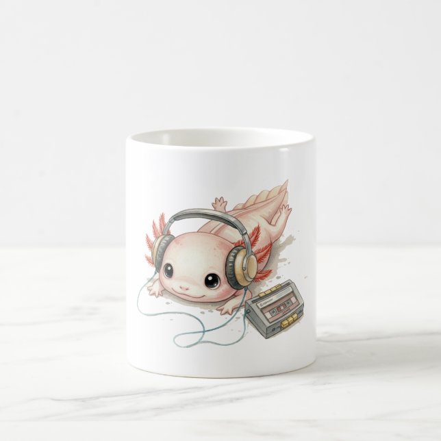 Sött Axolotl med Hörlurar Kaffemugg (Center)