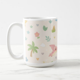 Sött baby-dinosaurpastell sömlöst mönster för barn kaffemugg