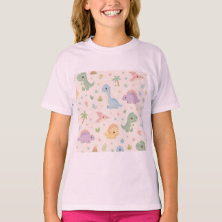 Sött baby-dinosaurpastell sömlöst mönster för barn t shirt
