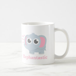 Sött baby elefant med kärlek för flickor kaffemugg