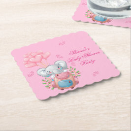 Sött baby elefant och ballong | Baby Shower Underlägg Papper