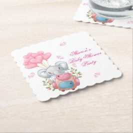 Sött baby elefant och ballong | Baby Shower Underlägg Papper