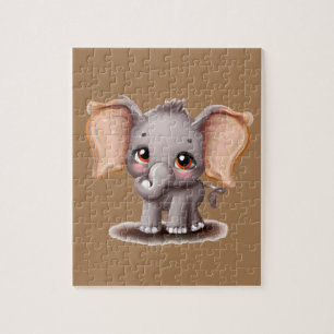 Sött baby elefant pussel