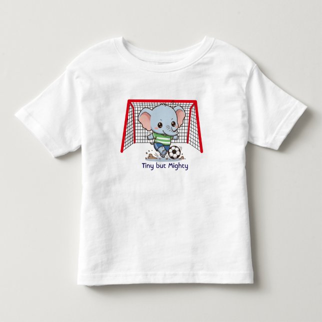 Sött baby elefant som spelar fotboll  t shirt (Framsida)