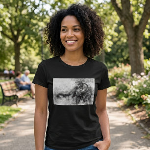 Sött baby elefant Svart och vitt akvarell konst T Shirt