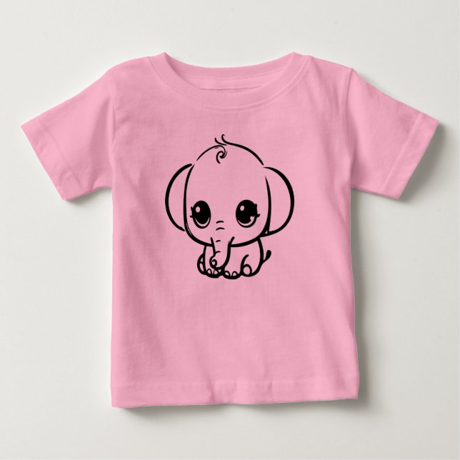 Sött baby elefant t shirt (Framsida)