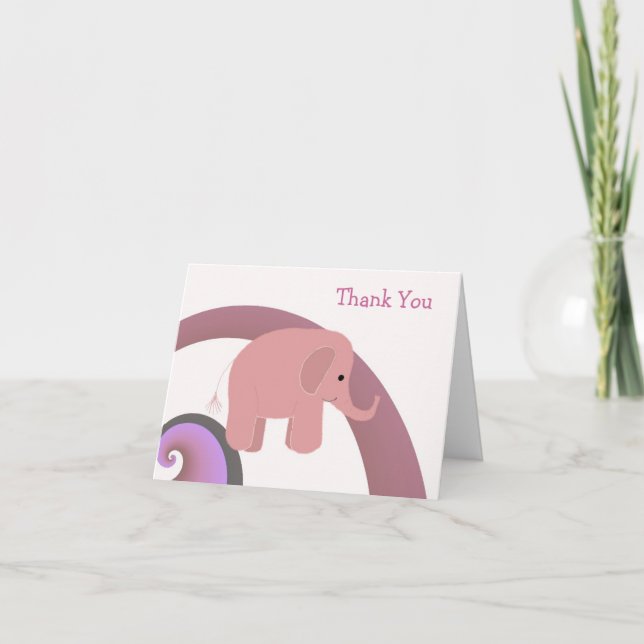 Sött baby elefant tack kort (Framsida)