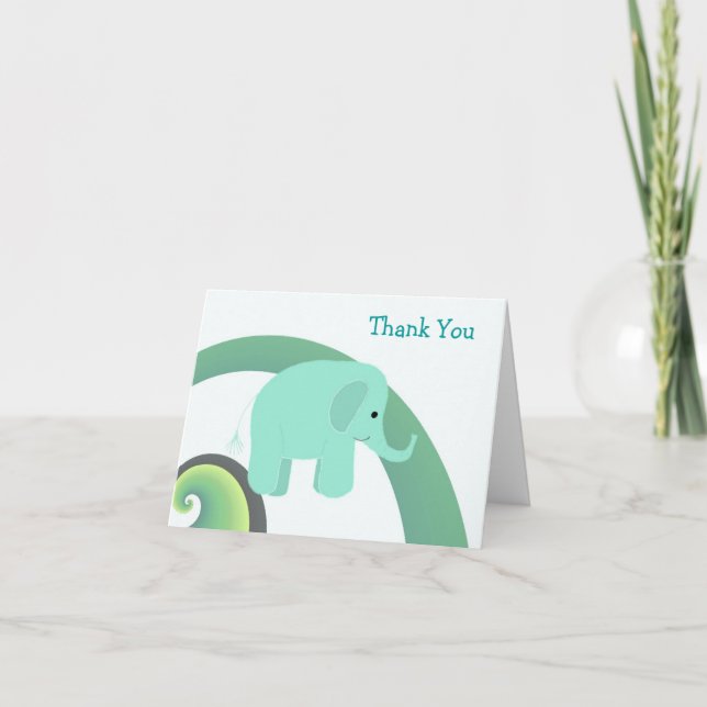 Sött baby elefant tack kort (Framsida)