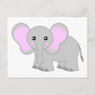 Sött baby elefant vykort