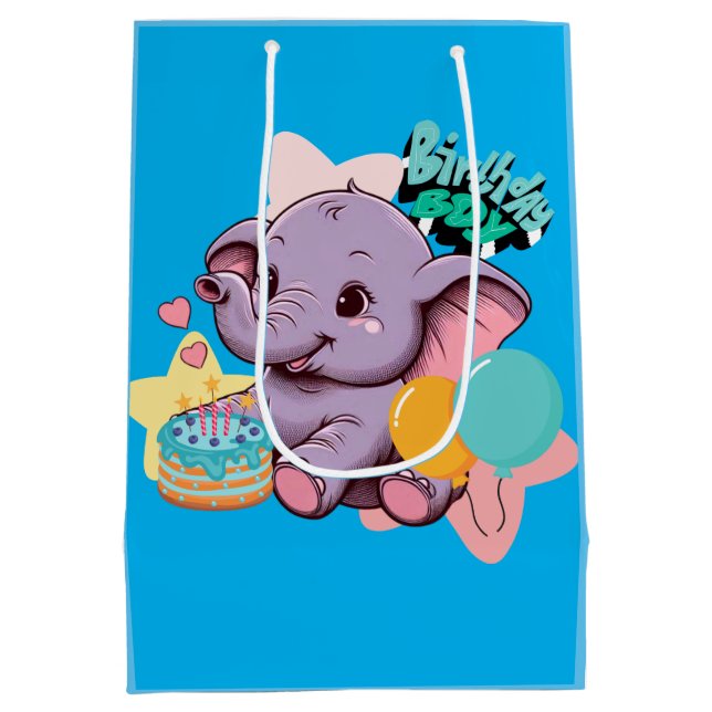 Sött baby elefantfödelsedags pojke (Baksidan)