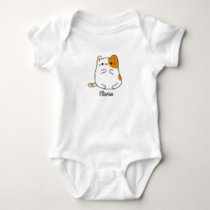 Sött Baby Kawaii Katt Anpassat Namn T Shirt