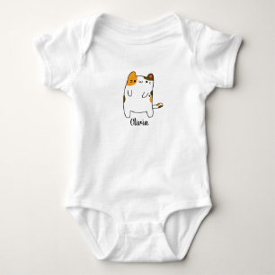 Sött Baby Kawaii Katt Anpassat Namn T Shirt