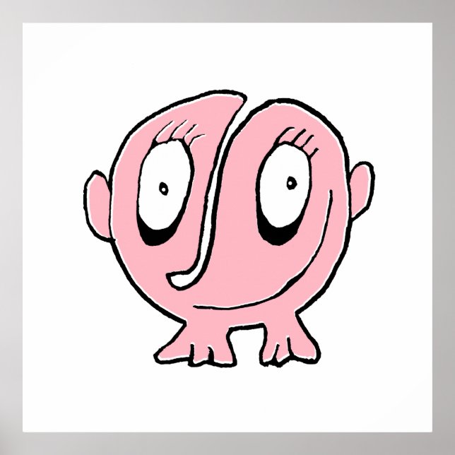 Sött baby monster serieteckning Denna älskvärda li Poster (Framsidan)