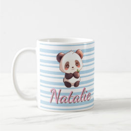 Sött baby-panda anpassat namn kaffemugg