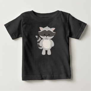 Sött baby-tvättbjörn-djur t shirt