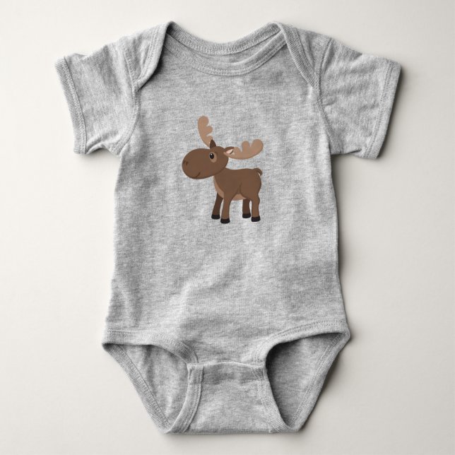 Sött babyälg djur t shirt (Framsida)