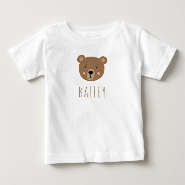 Sött babybjörn modern blå t shirt (Framsida)