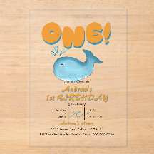 Sött babyblå val 1-årsdag