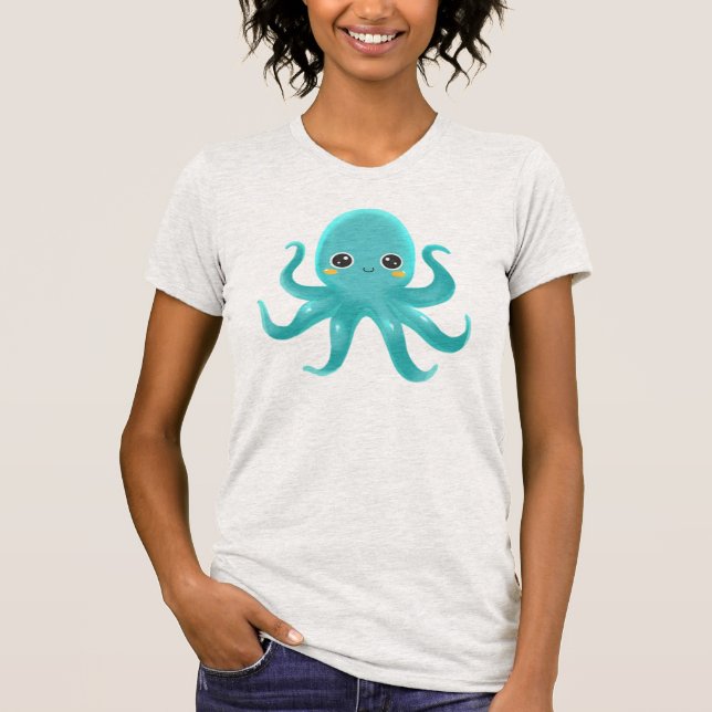 Sött babybläckfisk t shirt (Framsida)